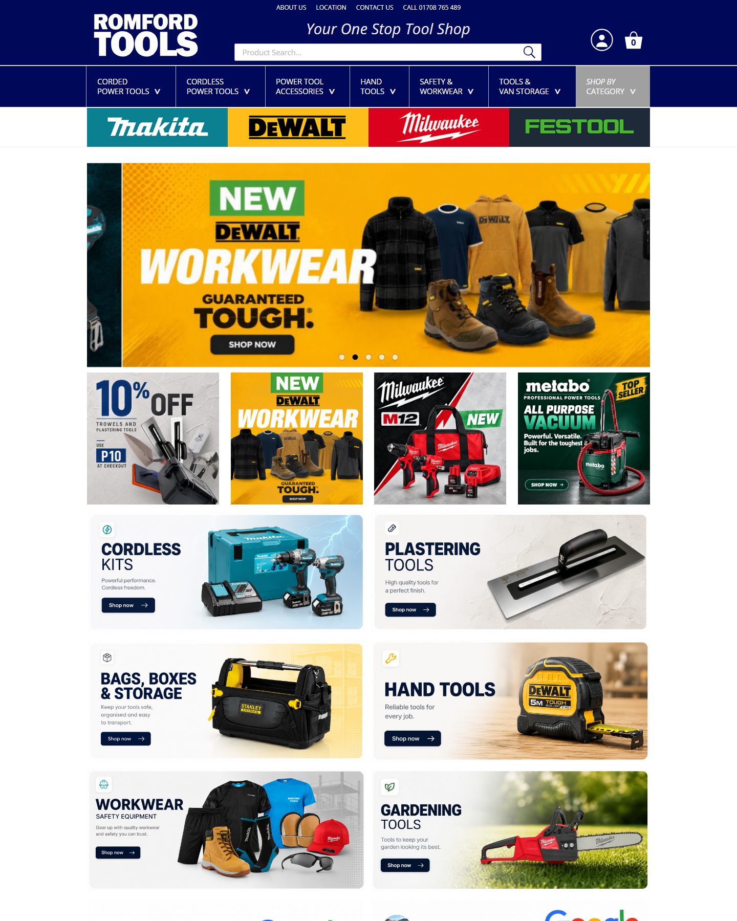Romford Tools website
