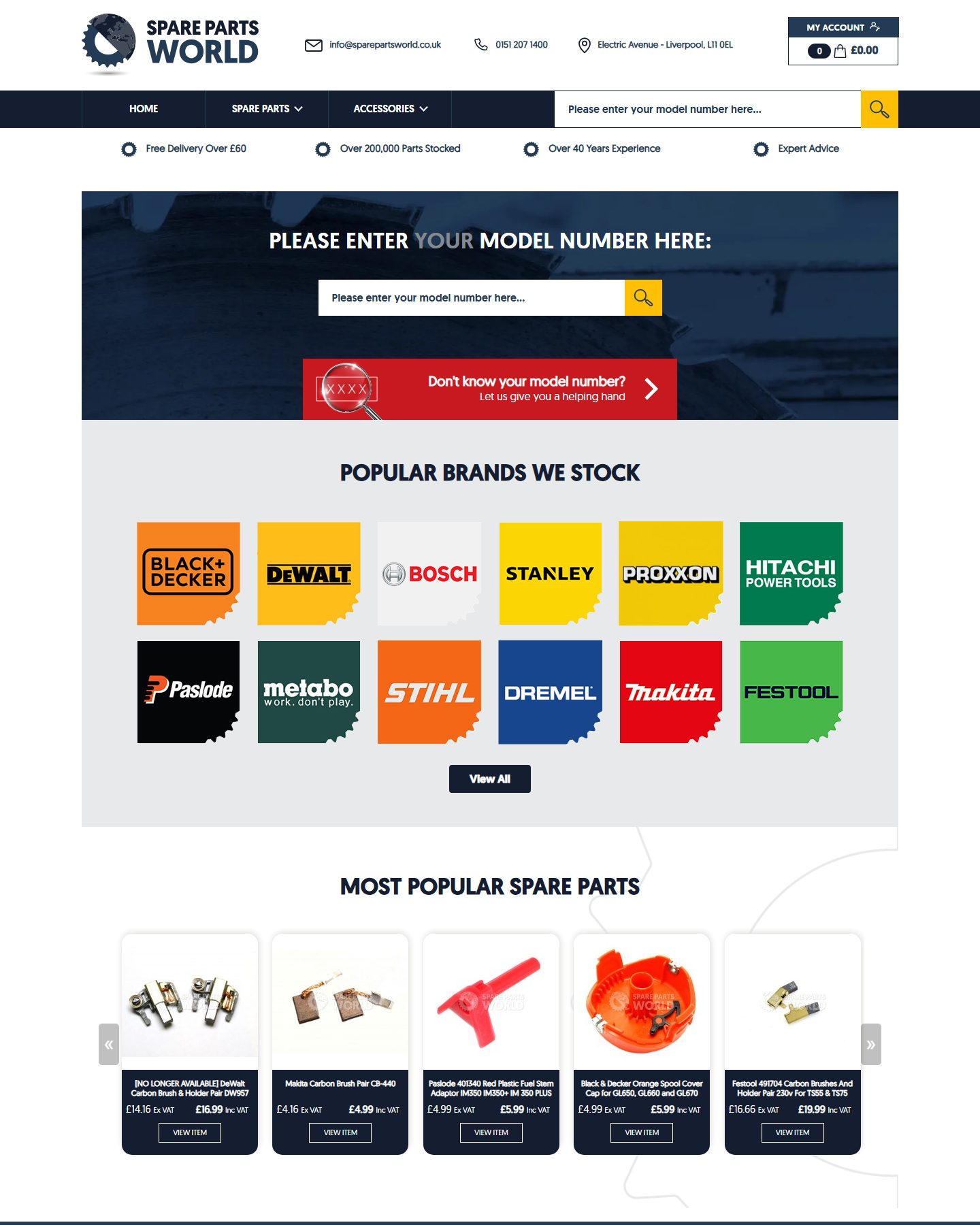 Spare Parts World website